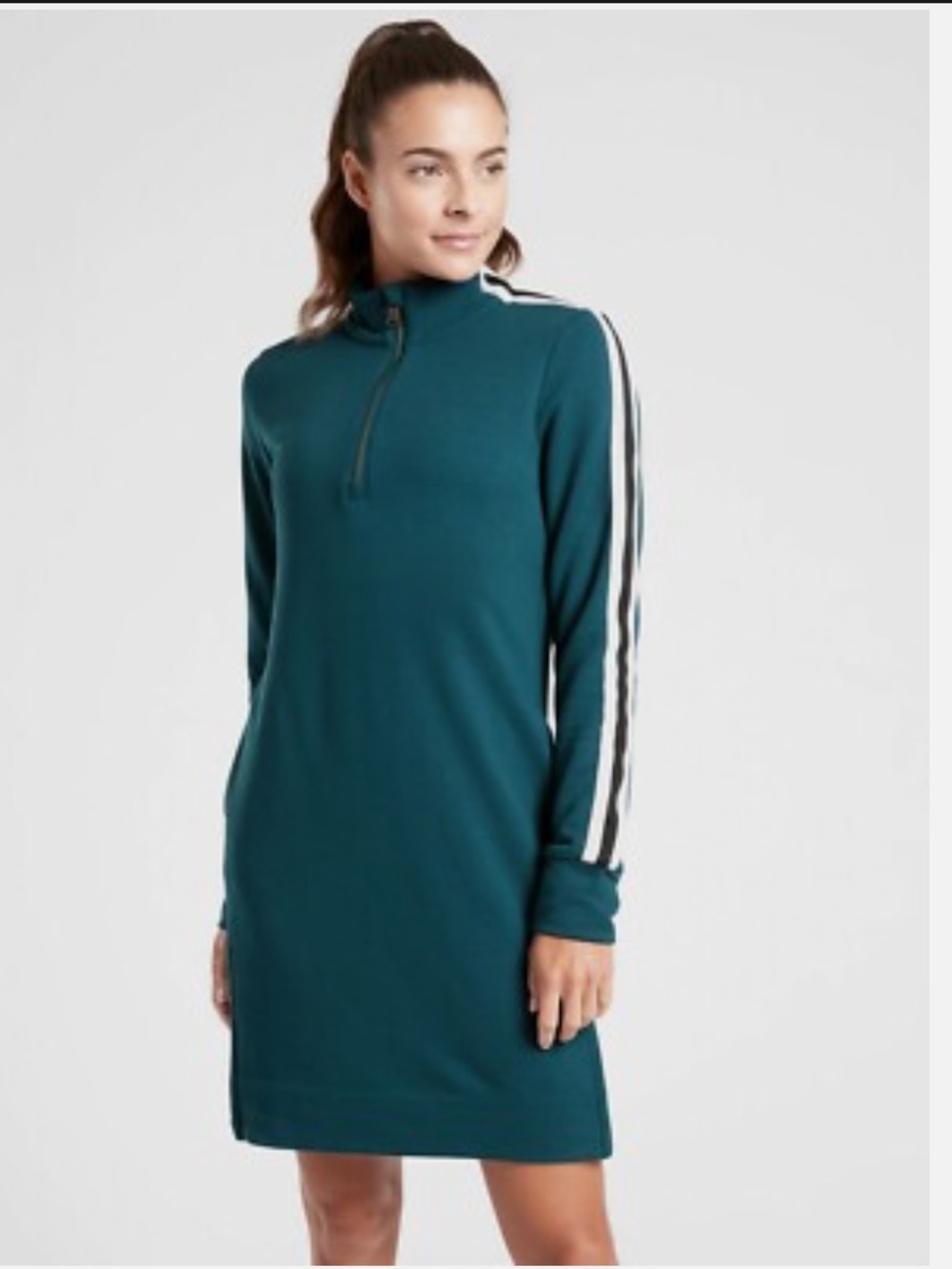Athleta Crosstown Track Dress Women’s SZ Small Tall in Oceanic Teal